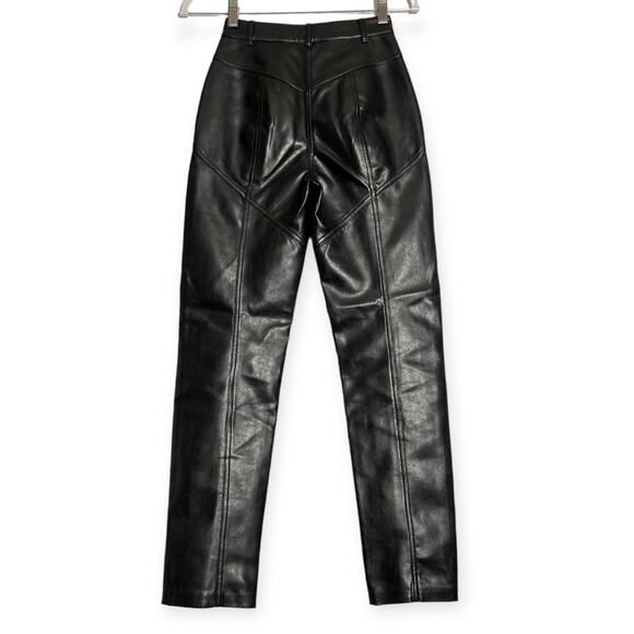Wilfred High-Waisted Rebel Pant SIZE 00 Black Japanese Vegan Leather Slim Fit - Picture 4 of 12